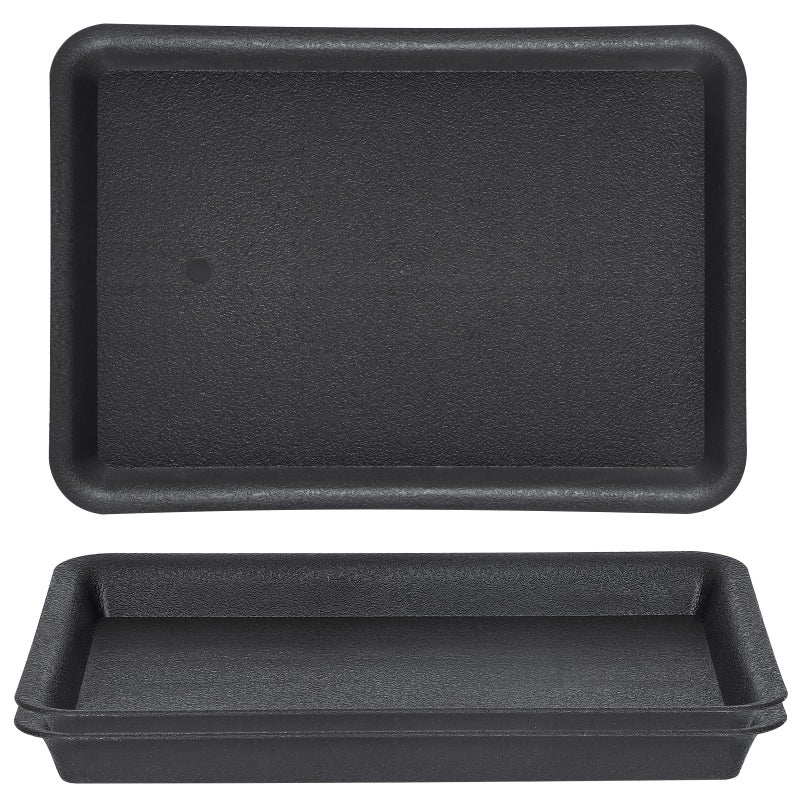 GREANER Plant Saucer Tray Rectangular Heavy Sturdy Plastic Plant Drainage Trays Plant Pot Drainage Tray for Indoor Outdoor Plant Drip Trays for Pots Seed Starter Growing Tray13 x 9 inch Black - Image 2