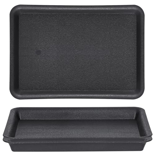 GREANER Plant Saucer Tray Rectangular Heavy Sturdy Plastic Plant Drainage Trays Plant Pot Drainage Tray for Indoor Outdoor Plant Drip Trays for Pots Seed Starter Growing Tray13 x 9 inch Black - Image 1