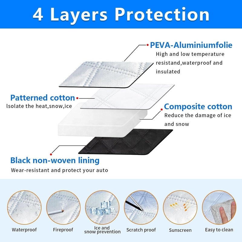 Winter Car Windshield Snow Cover for Audi RS6 2016-2018,Windshield Protector,Front Window Windshield Frost Covers,157 * 126cm - Image 4
