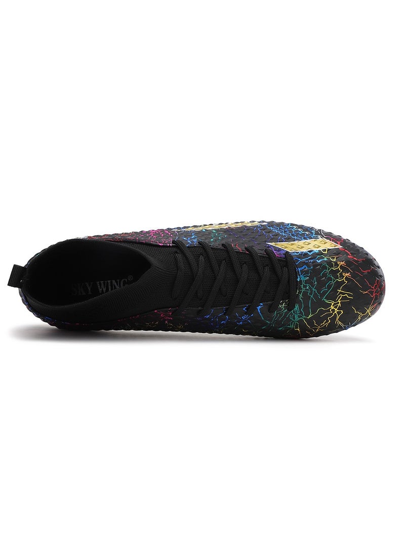 SKY WING Men and Women Soccer Shoes Adults FG Sole Soccer Cleats Elastic High-collar Knit Design Lightweight Training Football Shoes  - Image 5