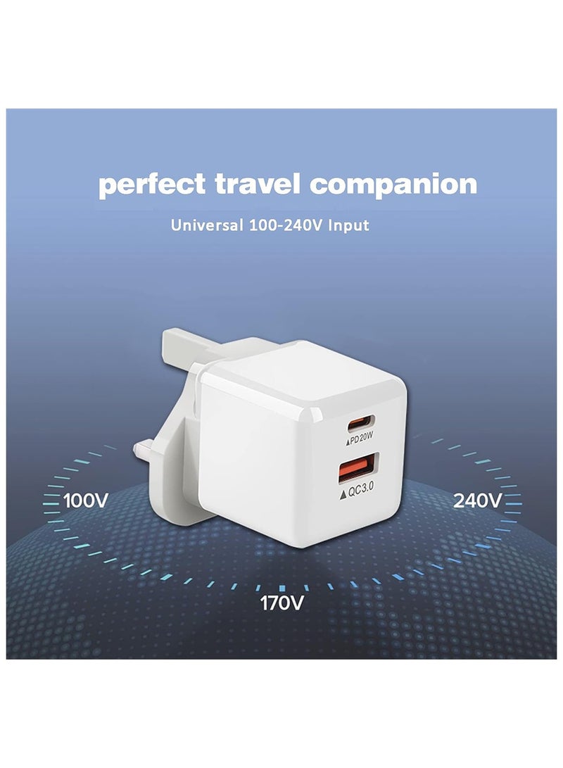 كول بيبي شاحن سريع 20 واط PD مزدوج USB-A من النوع C قابس بريطاني QC 3.0 شحن آمن - Image 4