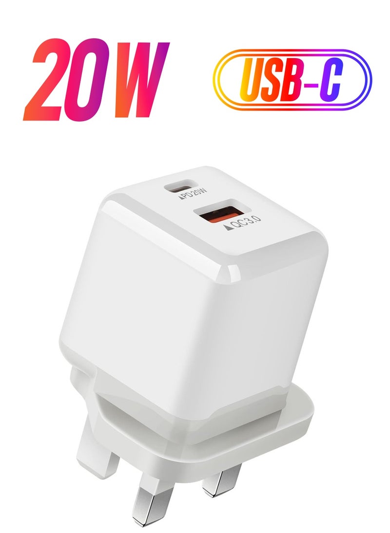 كول بيبي شاحن سريع 20 واط PD مزدوج USB-A من النوع C قابس بريطاني QC 3.0 شحن آمن - Image 1