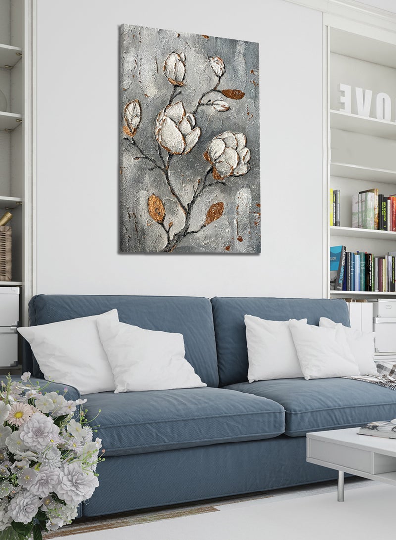 LOWHA Canvas Wall Art Stretched Over Wooden Frame with Flowers Painting Painting - Image 2