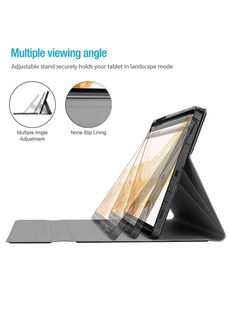 Procases Galaxy Tab S8 Plus S7 Fe S7 Plus Keyboard Case 12.4 Inch Slim Lightweight Cover With Magnetically Detachable Wireless Keyboard For Samsung X800 X806 T970 T975 T976 T978 T730 T736 Black - Image 4