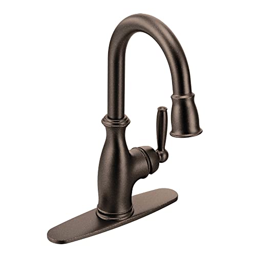 Moen Brantford Oil Rubbed Bronze Traditional One-Handle High-Arc Pulldown Bar Faucet with Reflex Docking System and Power Clean, 5985ORB - Image 3