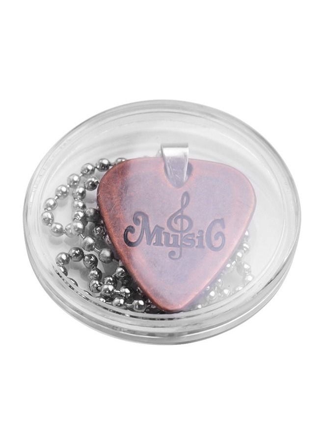 musIc Zinc Alloy Metal Guitar Pick Necklace With Ball Chain  - Image 2