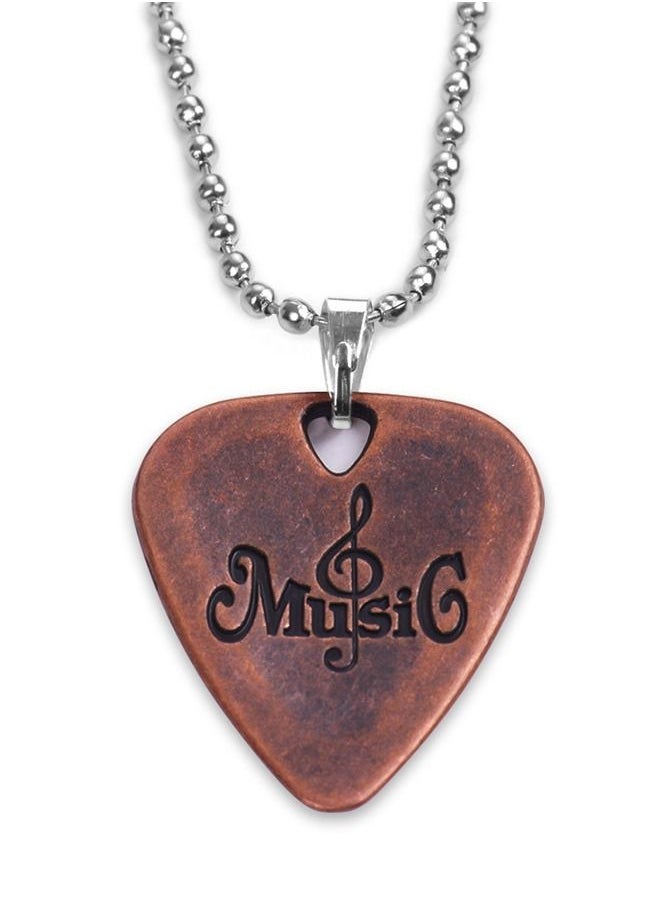 musIc Zinc Alloy Metal Guitar Pick Necklace With Ball Chain  - Image 3