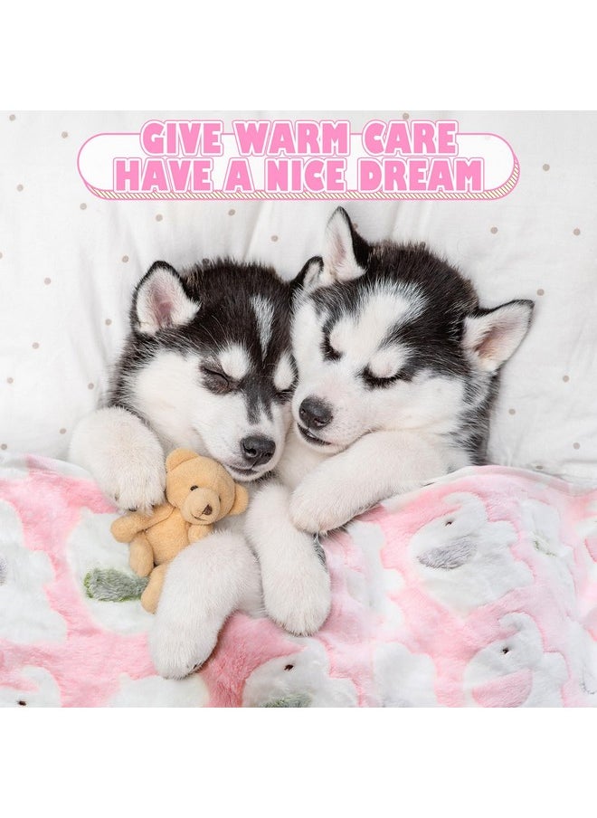 Chumia 18 Pcs Fleece Pet Blanket Soft Warm Sleep Mat Fluffy Cute Puppy Supplies Paw Bone Star Elephant Dot Heart Print Design Bed Blankets For Dog Cat Kitten Animals (30 X 20 Inch)  - Image 4