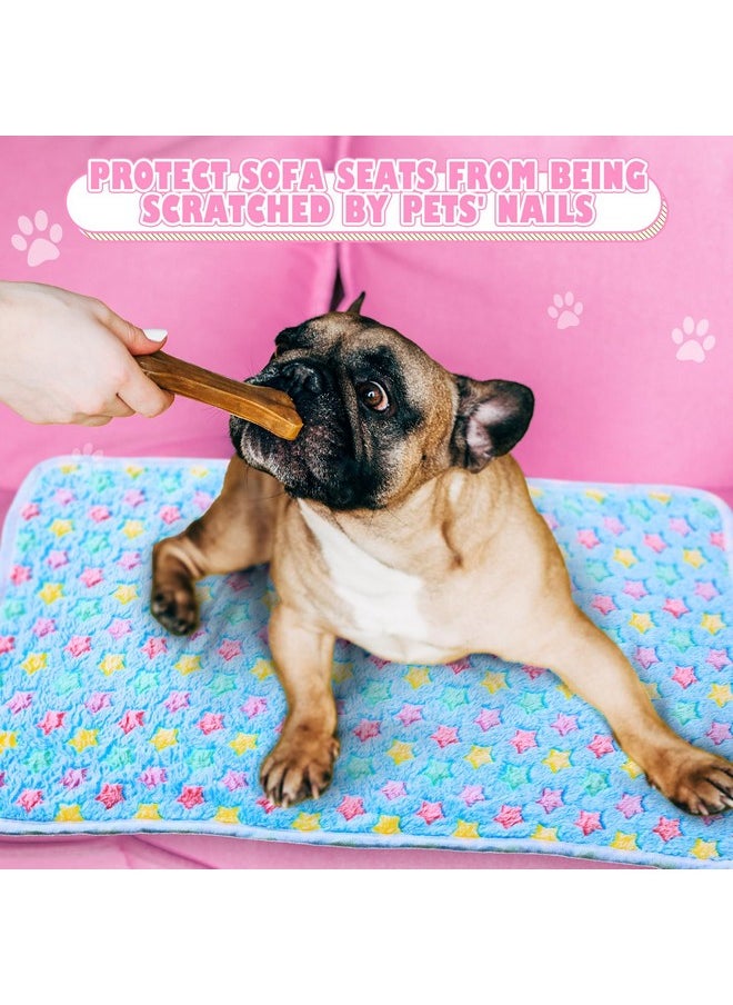 Chumia 18 Pcs Fleece Pet Blanket Soft Warm Sleep Mat Fluffy Cute Puppy Supplies Paw Bone Star Elephant Dot Heart Print Design Bed Blankets For Dog Cat Kitten Animals (30 X 20 Inch)  - Image 5