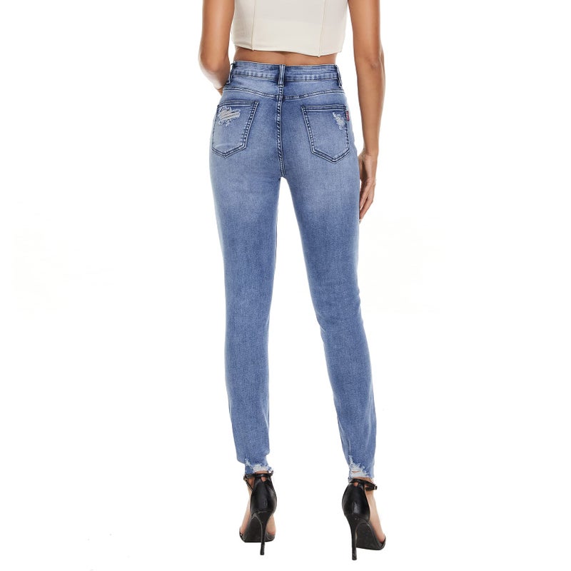 VIPONES Women Classic High Waisted Skinny Stretch Distressed Butt Lifting Jeans Slim Fit Denim Pantsï¼ˆ149ï¼Œ8ï¼‰ - Image 4