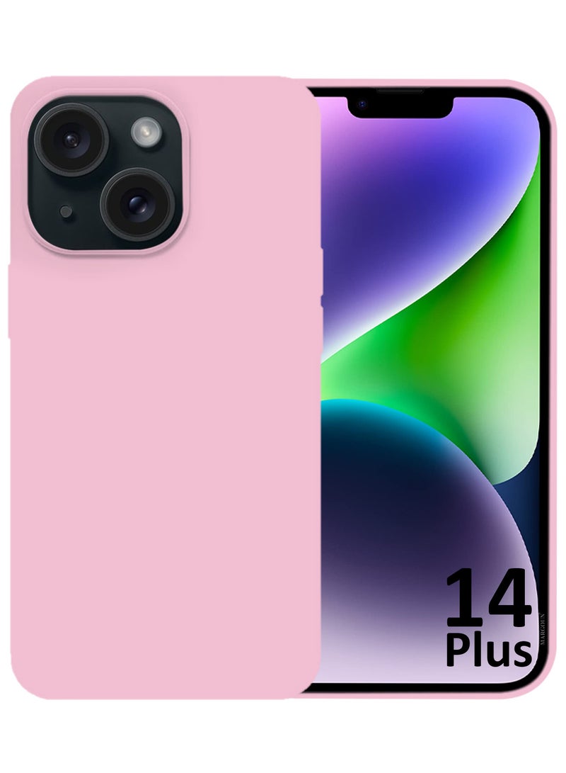 CATANES Silicone Case Cover for Apple iPhone 14 Plus, Slim Protective Cover with Microfiber Lining, Drop Protection - Baby Pink - Image 1