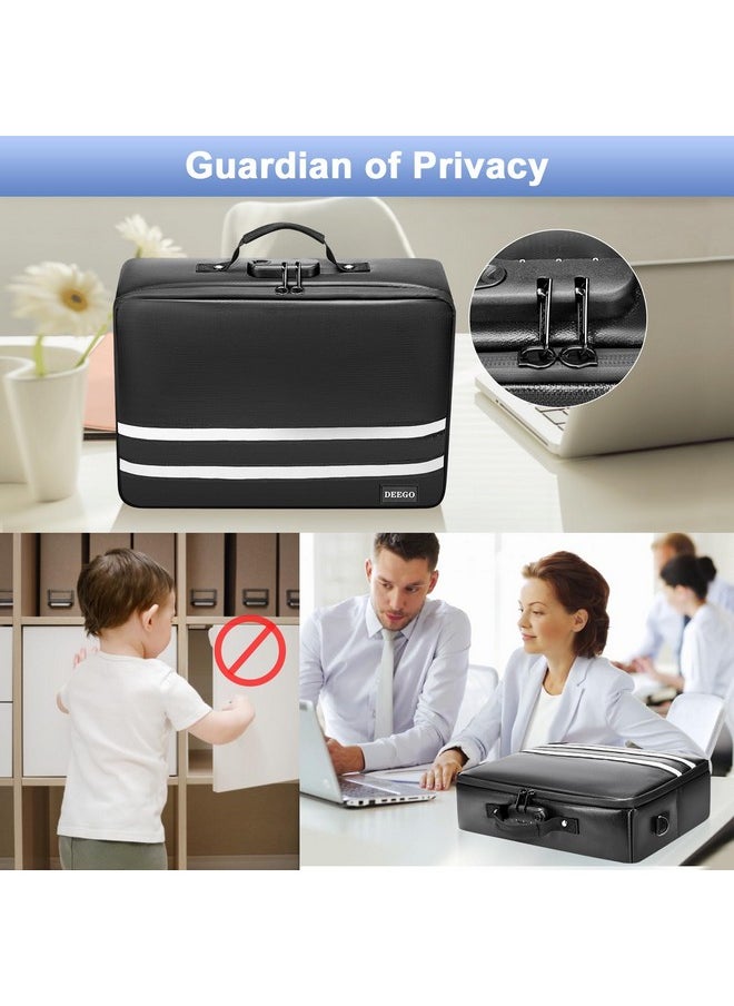 DEEGO - Fireproof Document Bag With Lock Important Document Organizer Waterproof Document Safe File Organizer Box File Storage Portable Travel File Safe For File Certificate Home Office - Image 1