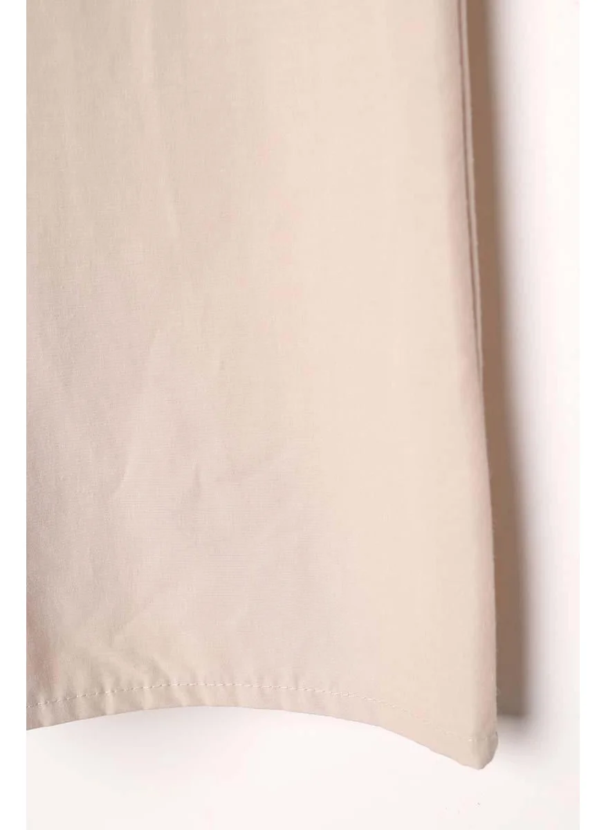 Allday Ecru-Cotton Comfortable Skirt