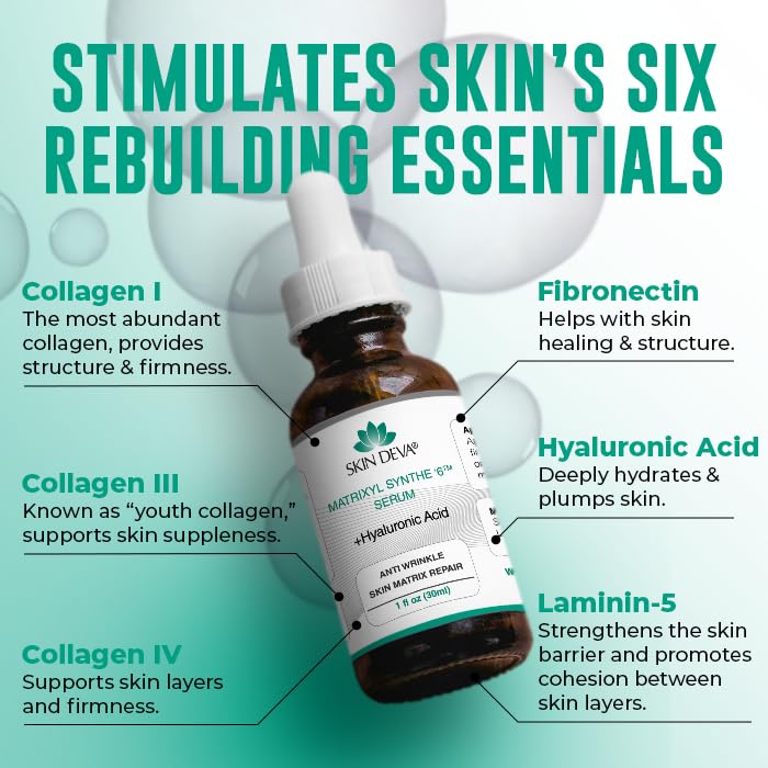 SKIN DEVA Matrixyl Synthe 6 Hyaluronic Acid Serum Anti Aging Serum Facial Serum Shrinks Pores and Keeps Skin Hydrated - Image 4