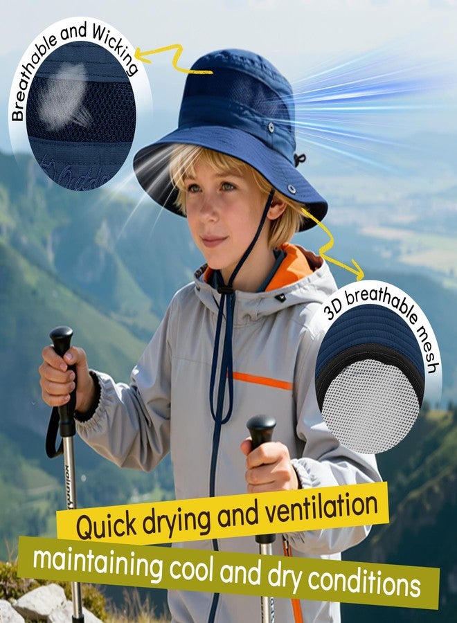 زاندو قبعة شمسية للأولاد من زاندو، قطعتان، مناسبة للأنشطة الخارجية، حماية من الأشعة فوق البنفسجية 50+، قابلة للتعديل، سريعة الجفاف، جيدة التهوية، مقاومة للرياح والماء، حافة عريضة، شبكية، لون أزرق سماوي، مناسبة للأطفال من 5 إلى 13 سنة - Image 3