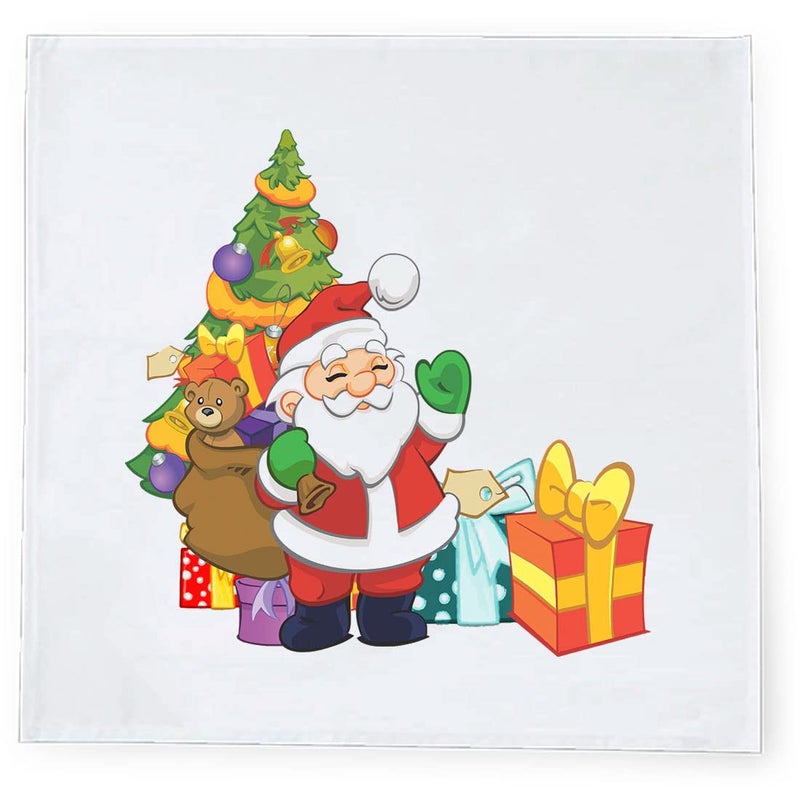 Khakee 6 Pcs Christmas Theme Silk Table Napkins 10x 10 for Xmas Decoration Christmas OrnamentsChristmas Giftxmas21226 - Image 3