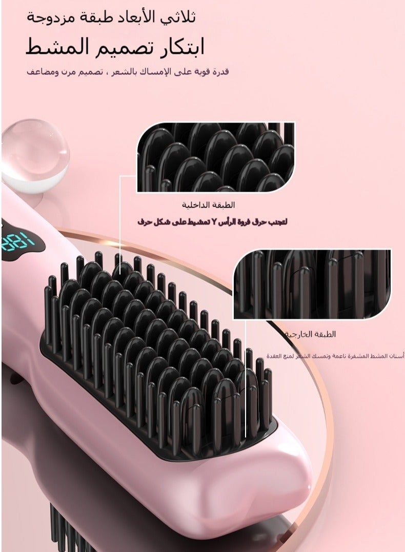 general Cordless Hair Straightener Brush, Negative Ion Care, Rechargeable and Portable, 2 in 1 Mini Styling Tool for Straightening and Curling - Image 5