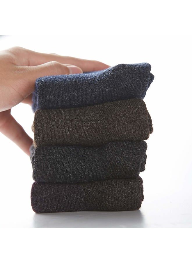 NinetoFiveLife Pack of 4 Winter Warm Wool Socks Sports Socks Hiking Knit Crew Socks for Women, One Size - Image 4