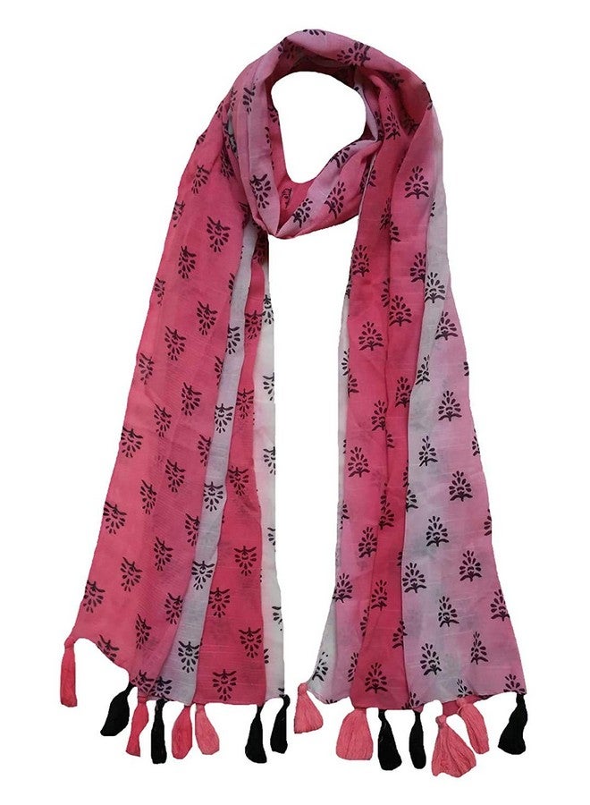 V3E Girl's Stylish All over Print Georgette Tassel Scarfs Stole Dupatta (Multicolor,S02-(Pack of 6) - Image 5