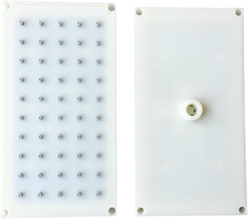رأس دش مربع بنظام مخرجين من المادة ABS بأبعاد 20.5 × 10.8 سم، لون أبيض - Image 1