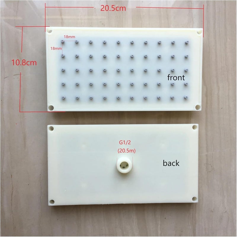 رأس دش مربع بنظام مخرجين من المادة ABS بأبعاد 20.5 × 10.8 سم، لون أبيض - Image 5