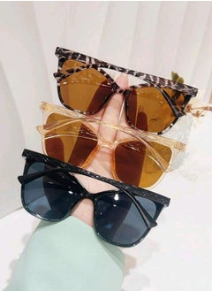 Shein 3pcs Classic Geometric Frame Glasses Boho Black Sunglasses Fashion  - Image 2