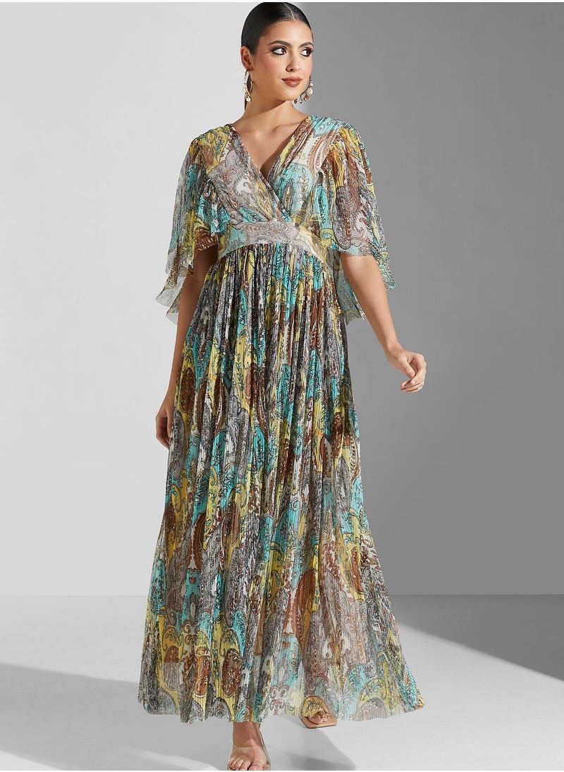 Label RITU KUMAR Pleat Detail Printed Dress  - Image 4