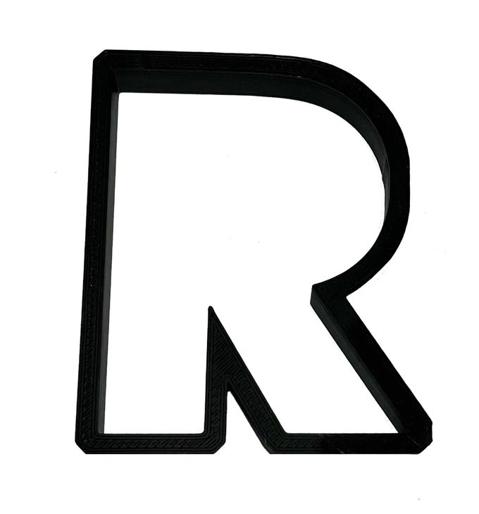 R CAPITAL BLOCK COOKIE CUTTER WITH EASY TO PUSH DESIGN 35 INCH