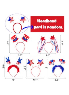 Moon Boat Moon Boat 10PCS Patriotic Head Boppers Headband - Star Uncle Sam Hat Balloons- Fourth 4th of July Party Accessories Favors Decorations  - Image 4