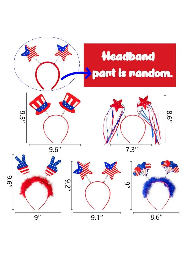 Moon Boat 10PCS Patriotic Head Boppers Headband - Star Uncle Sam Hat Balloons- Fourth 4th of July Party Accessories Favors Decorations - Image 4