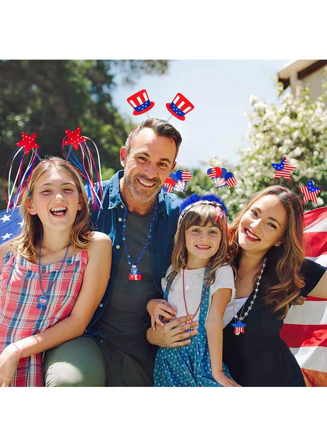 Moon Boat 10PCS Patriotic Head Boppers Headband - Star Uncle Sam Hat Balloons- Fourth 4th of July Party Accessories Favors Decorations - Image 2