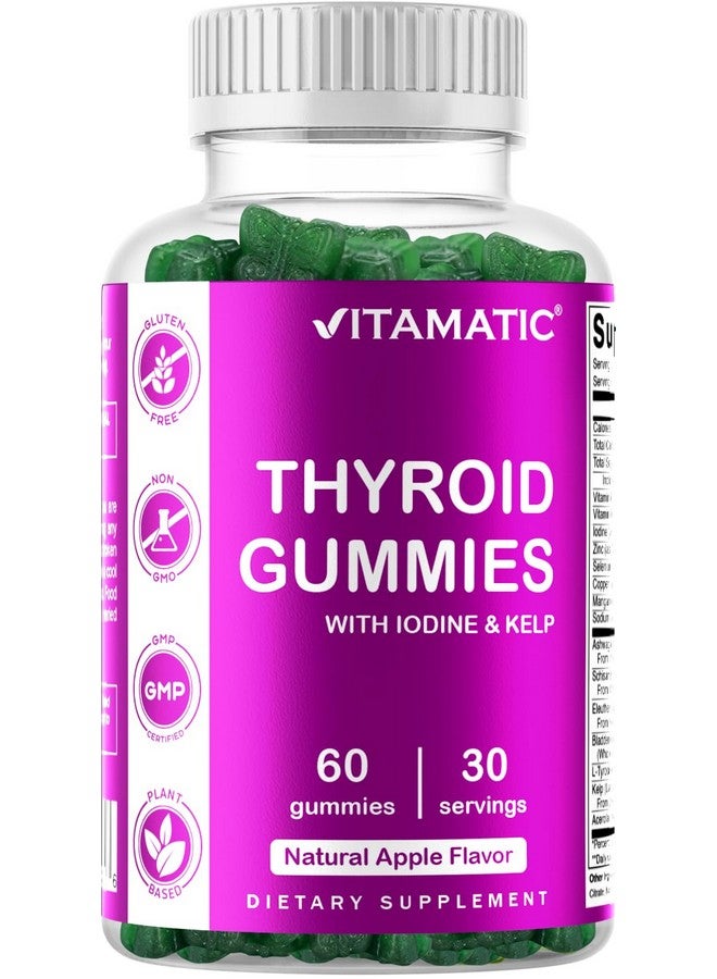 Vitamatic Vegan Thyroid Support Gummies with Iodine & Kelp - 60 Count Improve Your Energy & Increase Metabolism - Plant-Based - Image 1