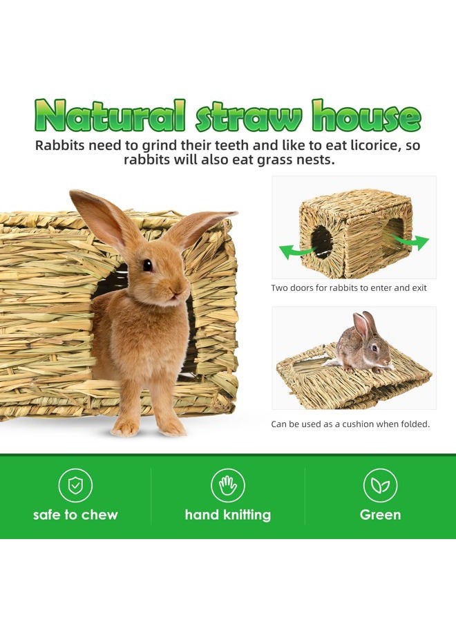 PStarDMoon N/Brand Bunny Grass House-Hand Made Edible Natural Grass Hideaway Comfortable Playhouse for Rabbits, Guinea Pigs and Small Animals to Play,Sleep and Eat (style1) - Image 3