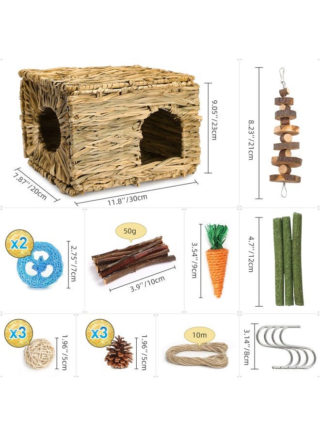 PStarDMoon N/Brand Bunny Grass House-Hand Made Edible Natural Grass Hideaway Comfortable Playhouse for Rabbits, Guinea Pigs and Small Animals to Play,Sleep and Eat (style1) - Image 2