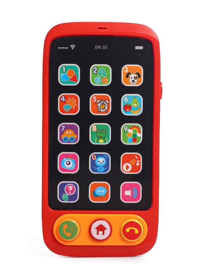PlayNation Play Nation Musical Smartphone Toy, Speech development, Vibrant Lights and Playful Sound Effects, 18 Months+, 8 x 3 x 15.5 cm - Red - Image 1