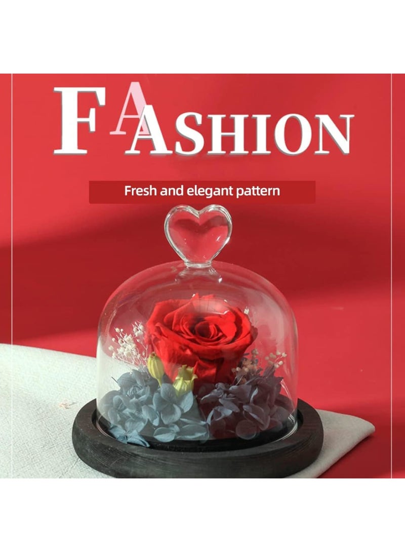 SYOSI Eternal Rose in a Glass, Dome Glass Rose with LED Light, Rose Gift for Girlfriend, Mother, Wife, Valentine's Day Mother's Day Anniversary Birthday Gift - Image 3