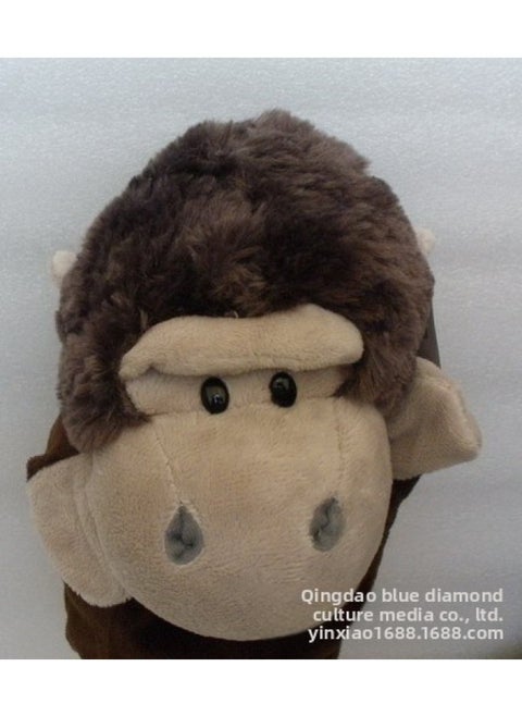Plush Hand Doll Abdominal Language Animal Gloves Mouth Moveable Parent-Child Interactive Toy Doll With Legs And Legless-Color:Orangutan-Height:27CM