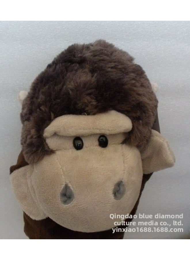 Generic - Plush Hand Doll Abdominal Language Animal Gloves Mouth Moveable Parent-Child Interactive Toy Doll With Legs And Legless-Color:Orangutan-Height:27CM - Image 1