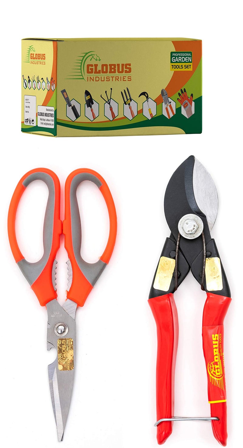 GLOBUS 1254 Steel Garden Tool Set/2 PCS (Garden Scissor and Garden Cutter) - Image 1