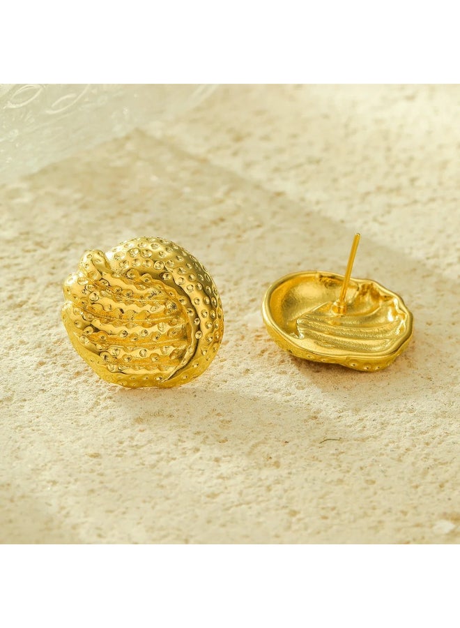 The Black Pearl Accessories Golden Stainless Steel Earring - Image 4