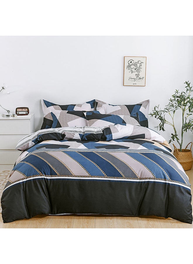 RISHAHOME 6-Piece Double Size Duvet Cover Set|1 Duvet Cover + 1 Flat Sheet + 4 Pillow Cases|Microfibre|BISCAY  - Image 1