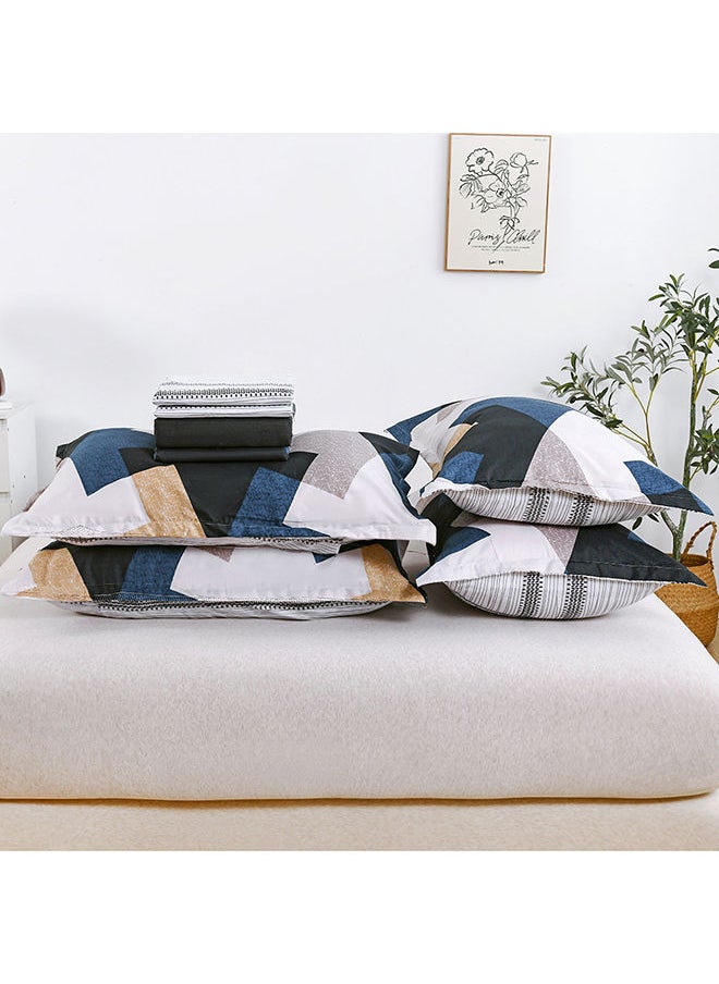 RISHAHOME 6-Piece Double Size Duvet Cover Set|1 Duvet Cover + 1 Flat Sheet + 4 Pillow Cases|Microfibre|BISCAY  - Image 4