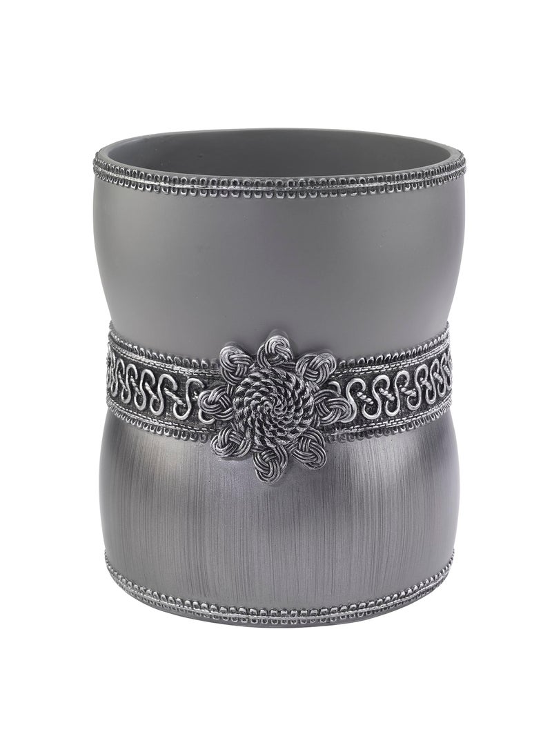 Avanti Linens Avanti Linens  Waste Basket Decorative Trash Can Elegant Bathroom Decor Braided Medallion Collection 