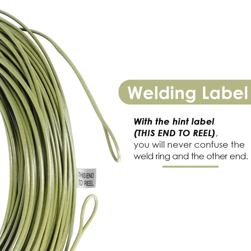 SF WF5F 100FT Fly Fishing Line Weight Forward Floating Fly Line for Fly Fishing Double Welded Loops Moss Green - Image 4