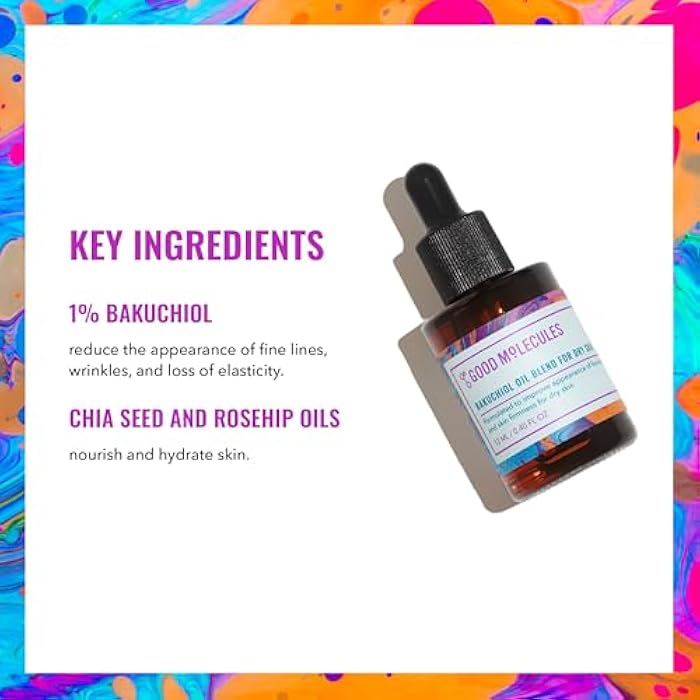 Good Molecules Bakuchiol Oil For Dry Skin - Ultra Hydrating Natural Blend with Bakuchiol and Rosehip Oil, Promotes Collagen Production, Moisturizing Face Oil - Image 3