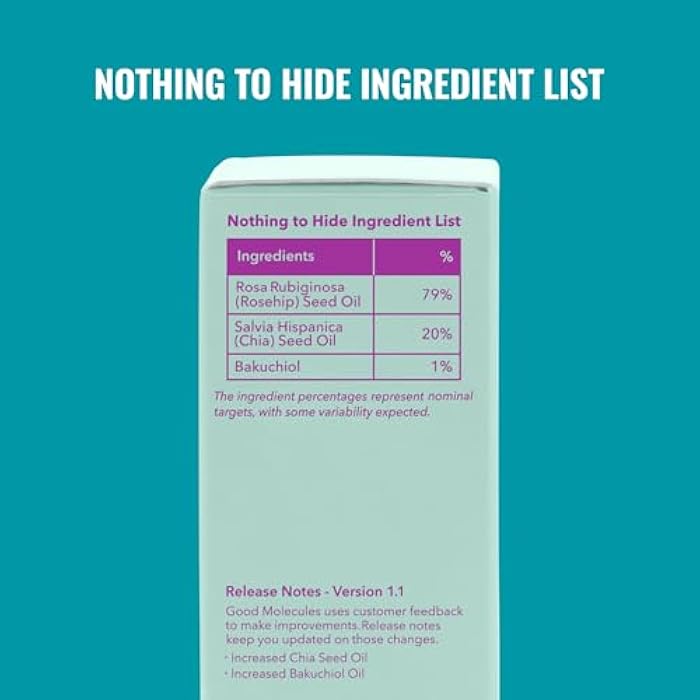 Good Molecules Bakuchiol Oil For Dry Skin - Ultra Hydrating Natural Blend with Bakuchiol and Rosehip Oil, Promotes Collagen Production, Moisturizing Face Oil - Image 4