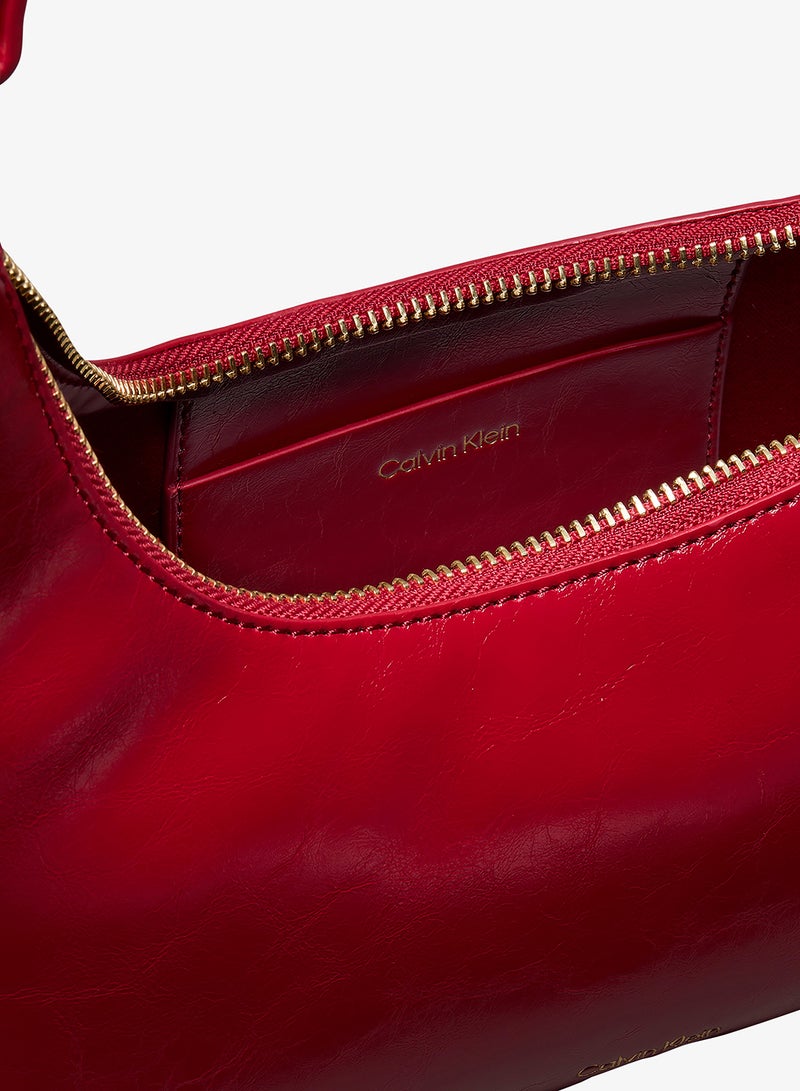 CALVIN KLEIN Foil Logo Glossy Shoulder Bag - Image 3