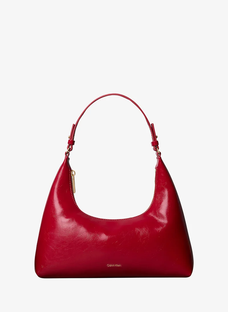 Foil Logo Glossy Shoulder Bag