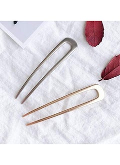 Aeyistry Aeyistry 2 Pieces Metal U Shaped Hair Pin Fork Sticks,Hair Comb Updo Chignon Pin for Women Girls Hairstyle Accessories,Gold and Sliver  - Image 5