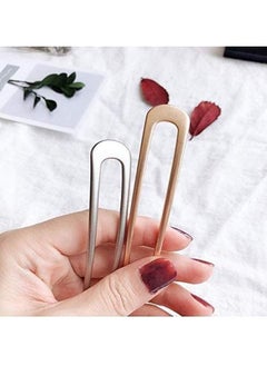 Aeyistry Aeyistry 2 Pieces Metal U Shaped Hair Pin Fork Sticks,Hair Comb Updo Chignon Pin for Women Girls Hairstyle Accessories,Gold and Sliver  - Image 4